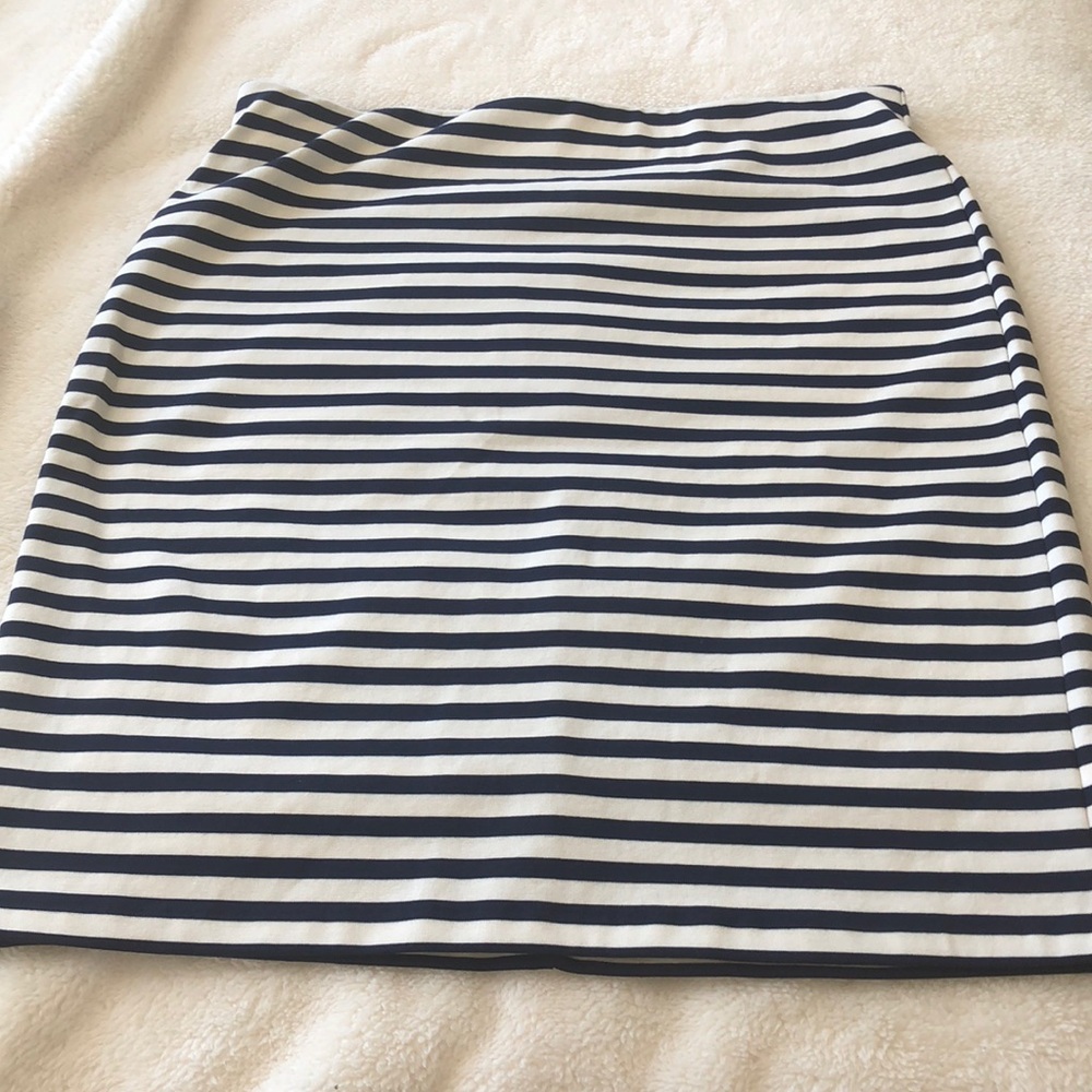 Blue and white pencil skirt